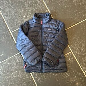 This is a blue Patagonia jacket